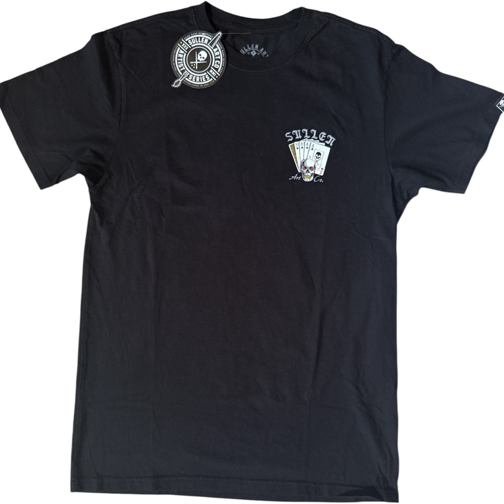 Men's Sullen Art Co Death Dealer Black Skulls Tattoo Biker Tee T-Shirt Med NWT - Picture 4 of 8